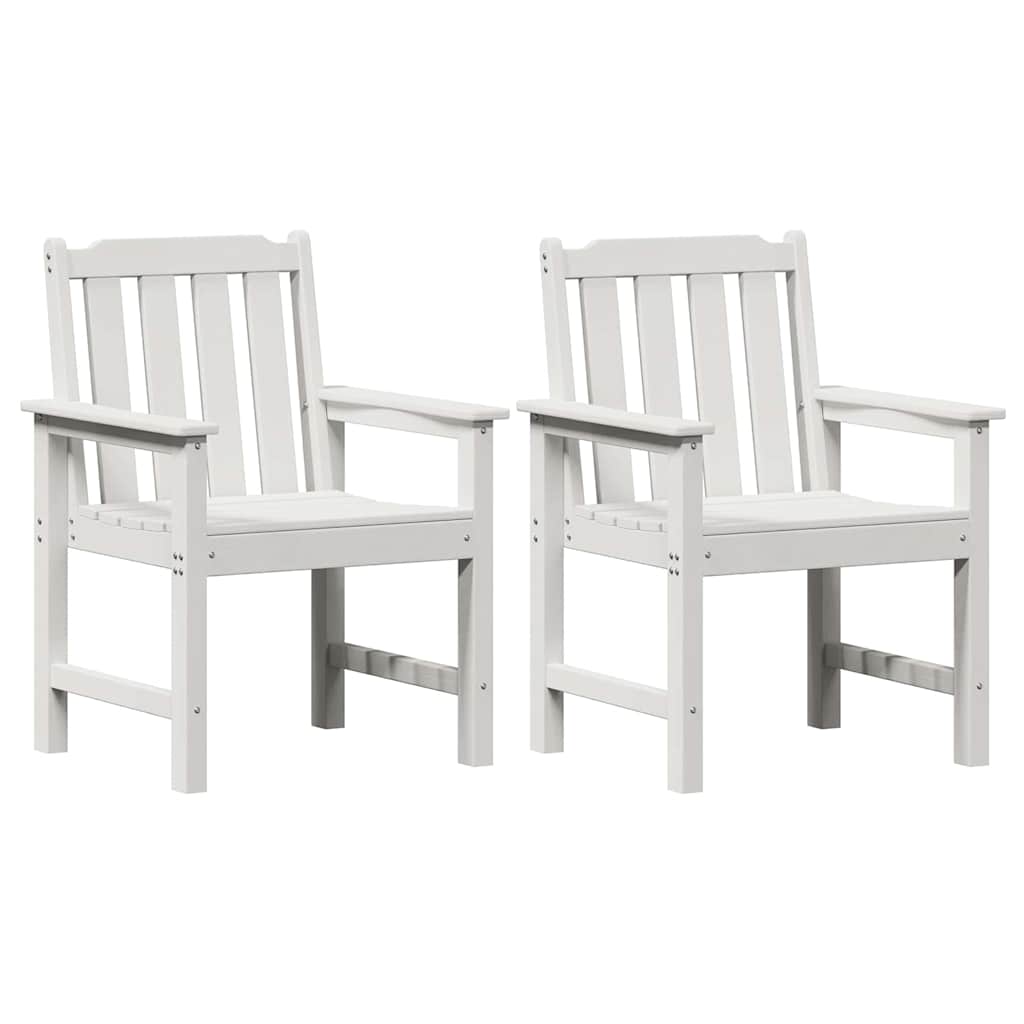 Garden Dining Chair 2 pcs White 65.5 x 59 x 88cm HDPE